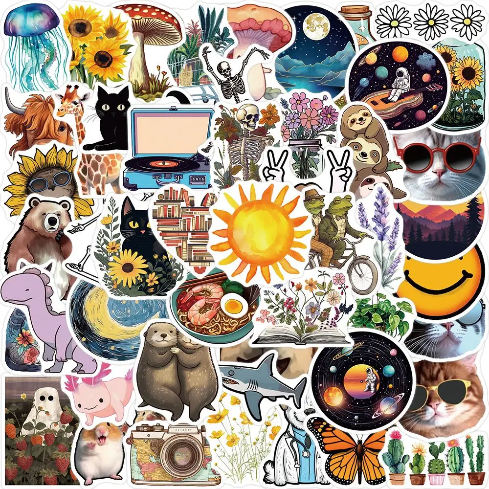 50PCS VSCO Vinyl Waterproof Stickers Cute Aesthetic Stickers, Laptop Water Bottles Stickers for Teens Girls Kids