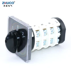 ZHUCO SZL9-32/4 1-0-2 32A Three Positons Four Phases 16 Screws Silver Contact Transfer Elecrical Rotary Change Over Cam Switch