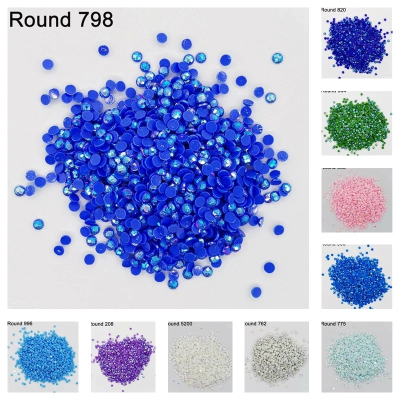 New Sale AB Round Drills The Aurora Borealis Rhinestones for DIY Diamond Painting Embroidery Colorful Mosaic Stones