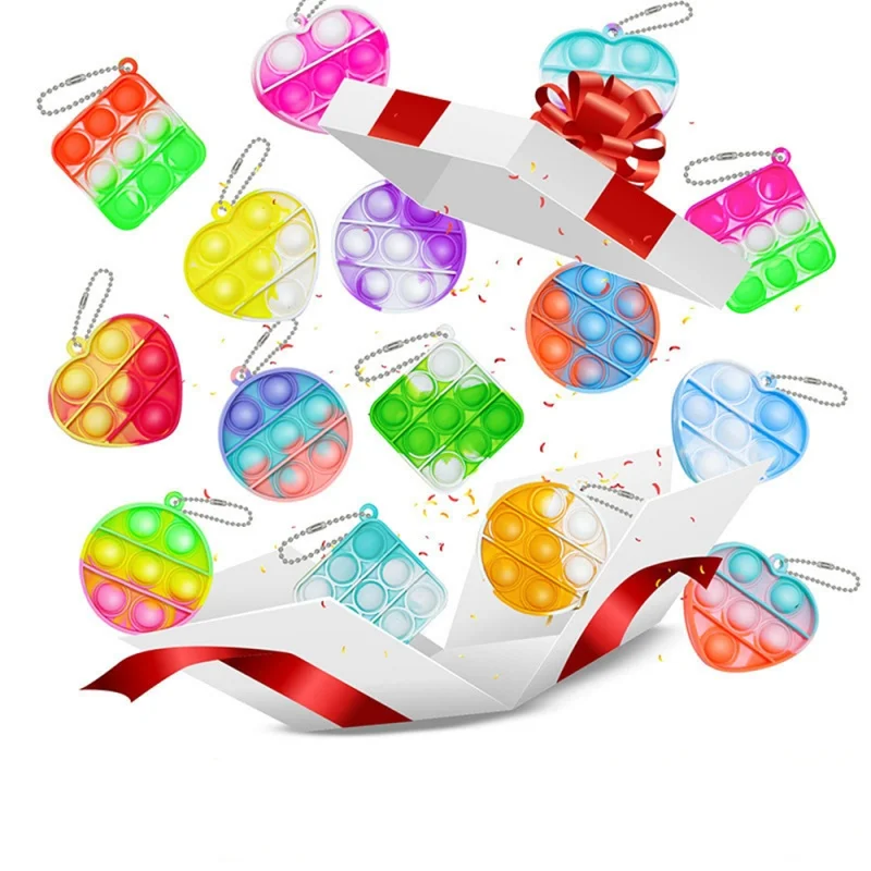 6Pcs Mini with Key Chain Press Bubbles for Toy Adults Birthday Party Gifts Decoration Wedding Guest Gifts Carnival Prizes Gift view 4