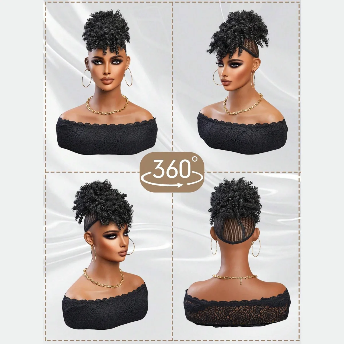 Afro Puff sznurek kucyk piny kręcone kucyk Updo włosy syntetyczny klips w Updo do kucyk