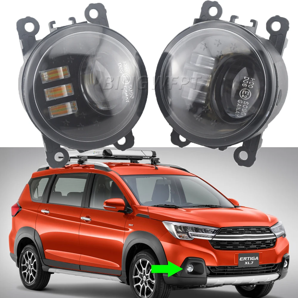 Car H11 DRL 12V Yellow Signal Lights LED Fog Lights Lamp Assembly With Lens For Suzuki Ertiga XL7 Maruti XL6 2019 2020 2021