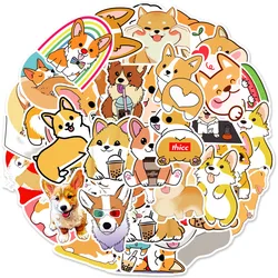 10/30/50PCS Cartoon Cute Corgi Dog Creative Personality Graffiti Sticker Suitcase Refrigerator Skateboard Waterproof Wholesale