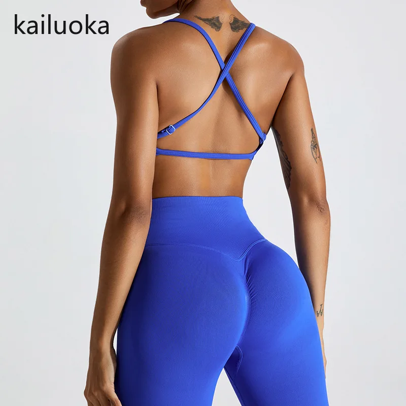 

Sexy Seamless Sports Underwear Criss Cross Straps Back High Support Impact Yoga Bra Push Up Running Fitness Gym Padded Bralette