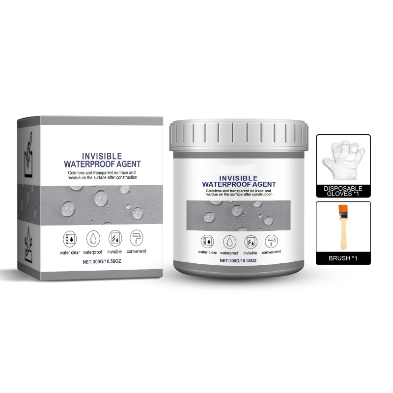 Прозрачное устойчивое к утечкам покрытие с одноразовой щеткой для перчаток для настенной черепицы
