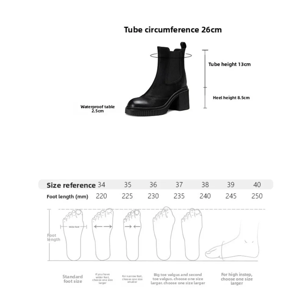2025 Winter Square Heel Ankle Boot Fashion Round Toe Zipper Ladies Casual Chelsea Boots Shoes Suede Leather Platform Short Boot - view 2