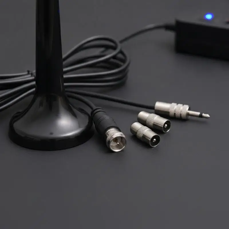 75ohm FM Telescopic Antennas Amplified DAB FM High Gain With 3 Adapters For Home Radio Use