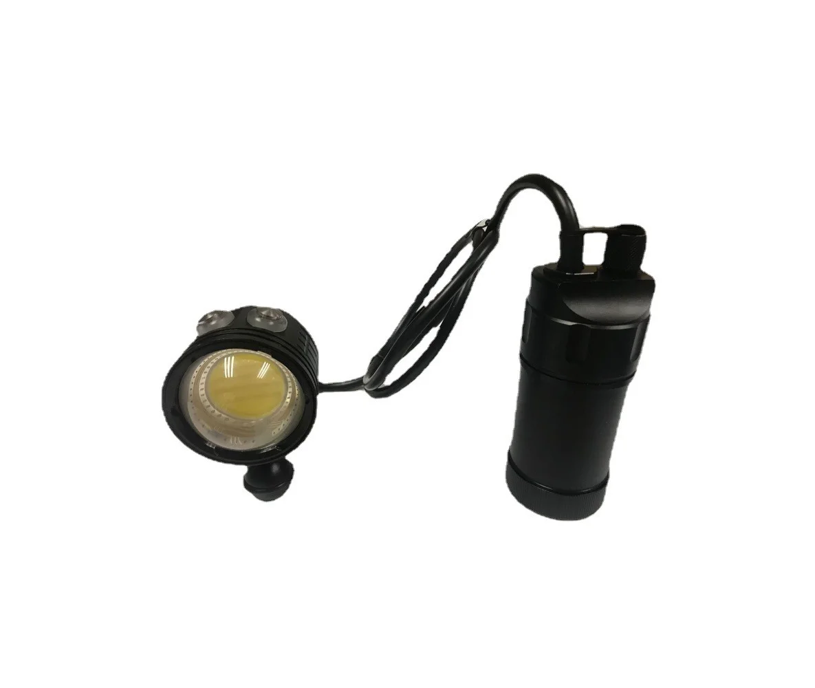 COB LED Canister Diving Video Light Waterproof 100m Underwater  Scuba Dive Torch Rechargeable 18650  LED  Split Flashlight