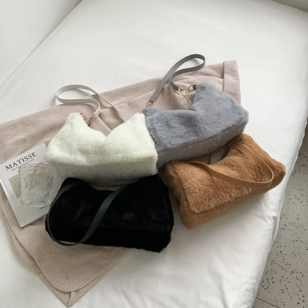 Mini sac fourre-tout moelleux en fausse fourrure pour femme, sacs à main en peluche douce, sac de shopping chaud, sacs à main pour femme, populaire, hiver