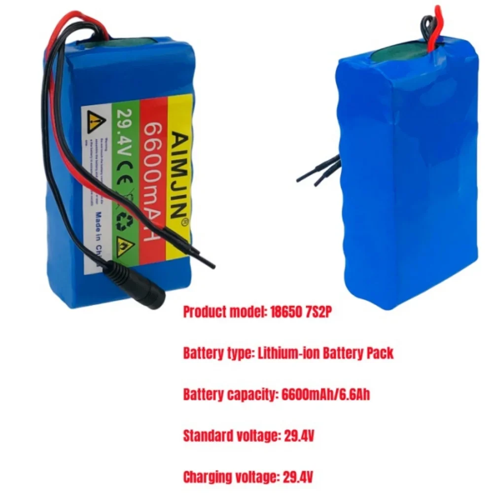 AIMJIN 29,4 V 18650 Lithium-Ionen-Akku 7S2P 29 V 6600 mAh Integriertes BMS