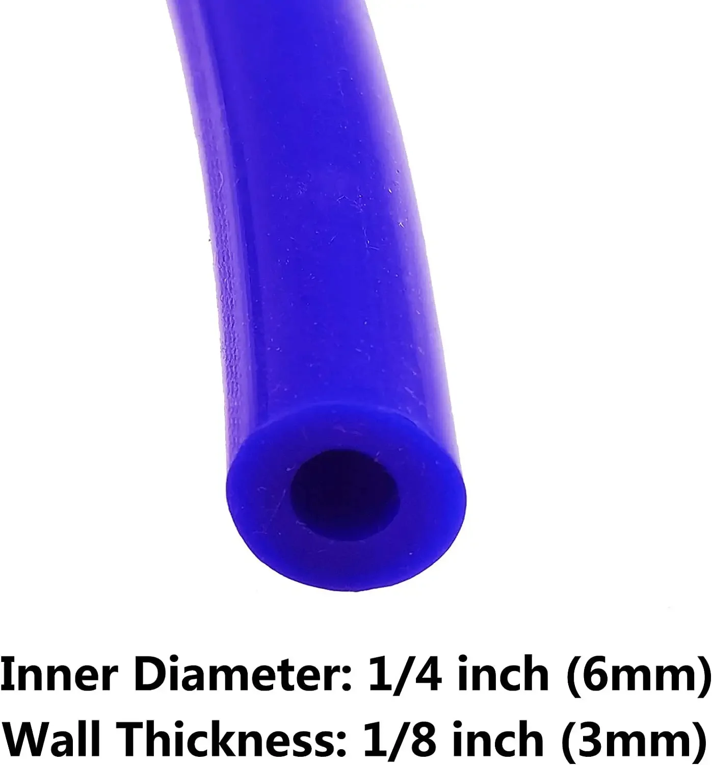 고품질 10피트 ID 1/4인치 10mm 고온 강화 실리콘 진공 호스 튜브 (공기 및 물용) 블루 블랙 GJG-0003