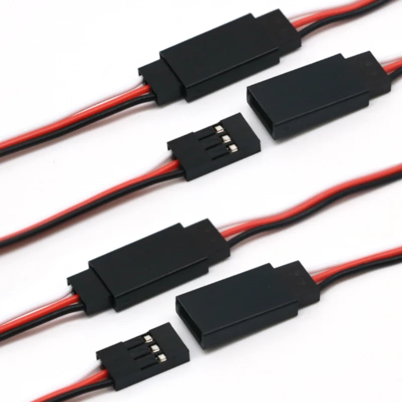 10Pcs 10/20/30/50cm RC Servo Extension Cord Cable 30/60Core Male Female Single Head Wire Lead For RC Drone Futaba Servo Part