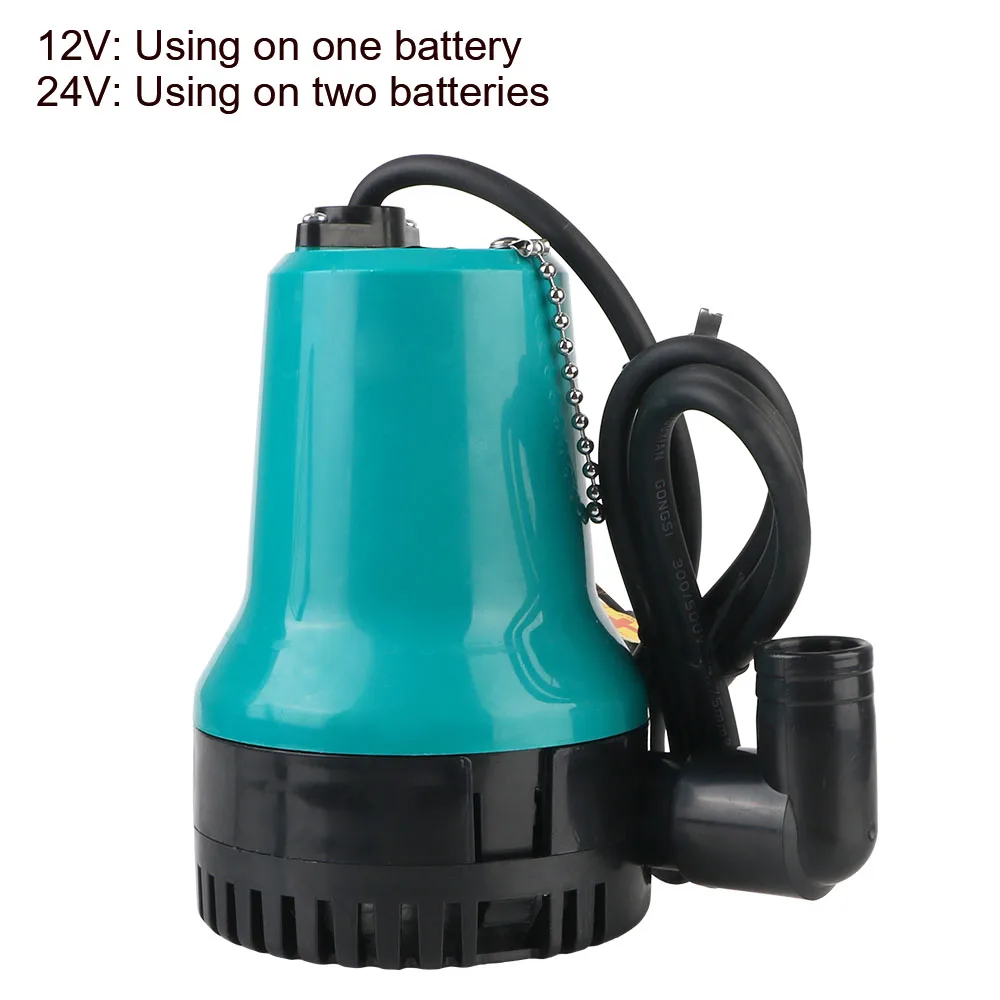 Pompa Air celup 4600RPM 50W tangki ikan Filter DC 12V/24V untuk rumah tangga/pertanian pengisap bawah portabel pompa lambung kapal laut
