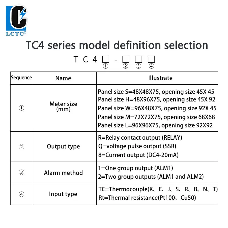 TC4W 96*48  Multiple Input SSR+RELAY/4-20mAOutput Digital Display Intelligent PID Temperature Controller Instrument