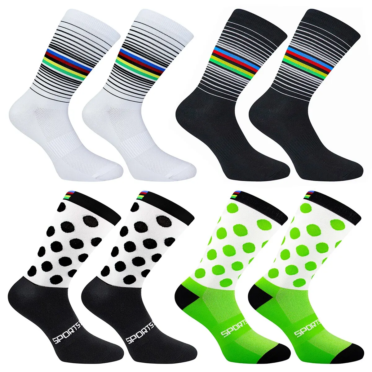 New Cycling Socks MTB Mountain Bike Socks Breathable Moisture Wicking Athletic Compression Socks For Travel Running Hiking 37-45