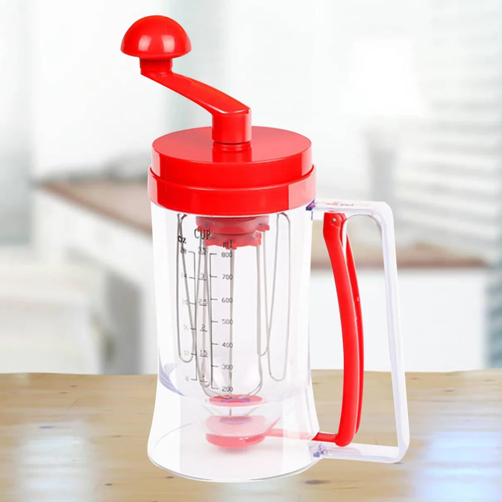 

Manual Batter Dispenser with Metal Whisk Measuring Funnel for Cake Cupcake Pancake Donut Muffin Crepe Manual Cake Dispenser