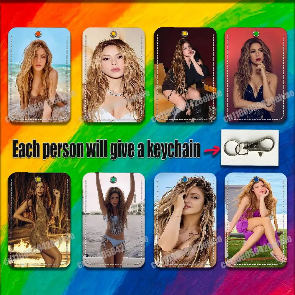 

Singer S-Shakira For ID Clips Credit Bank Bag Bus Meal Card Holder Cover Pocket Ornament Keychain