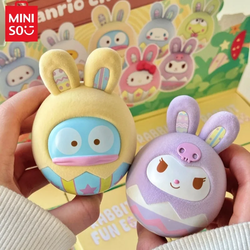 Miniso Rabbit Egg Series Tumbler Blind Box Bunny Cute Doll Trendy Play Desktop Ornament Model Toys Decor Girl'S Birthday Gift