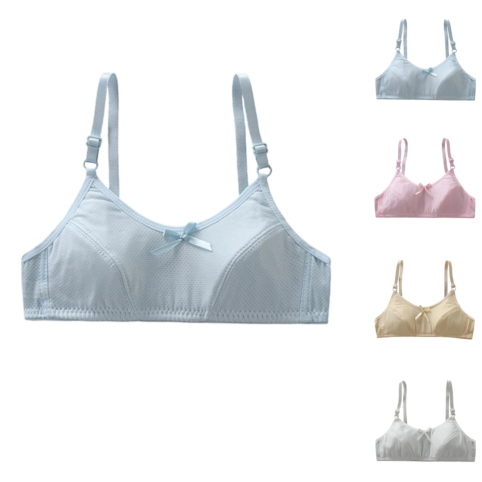 Girls Sports Bra with Adjustable Shoulder Straps Solid Comfortable Padded Tank Top for Youth Teenagers Fitness and Daily Wear