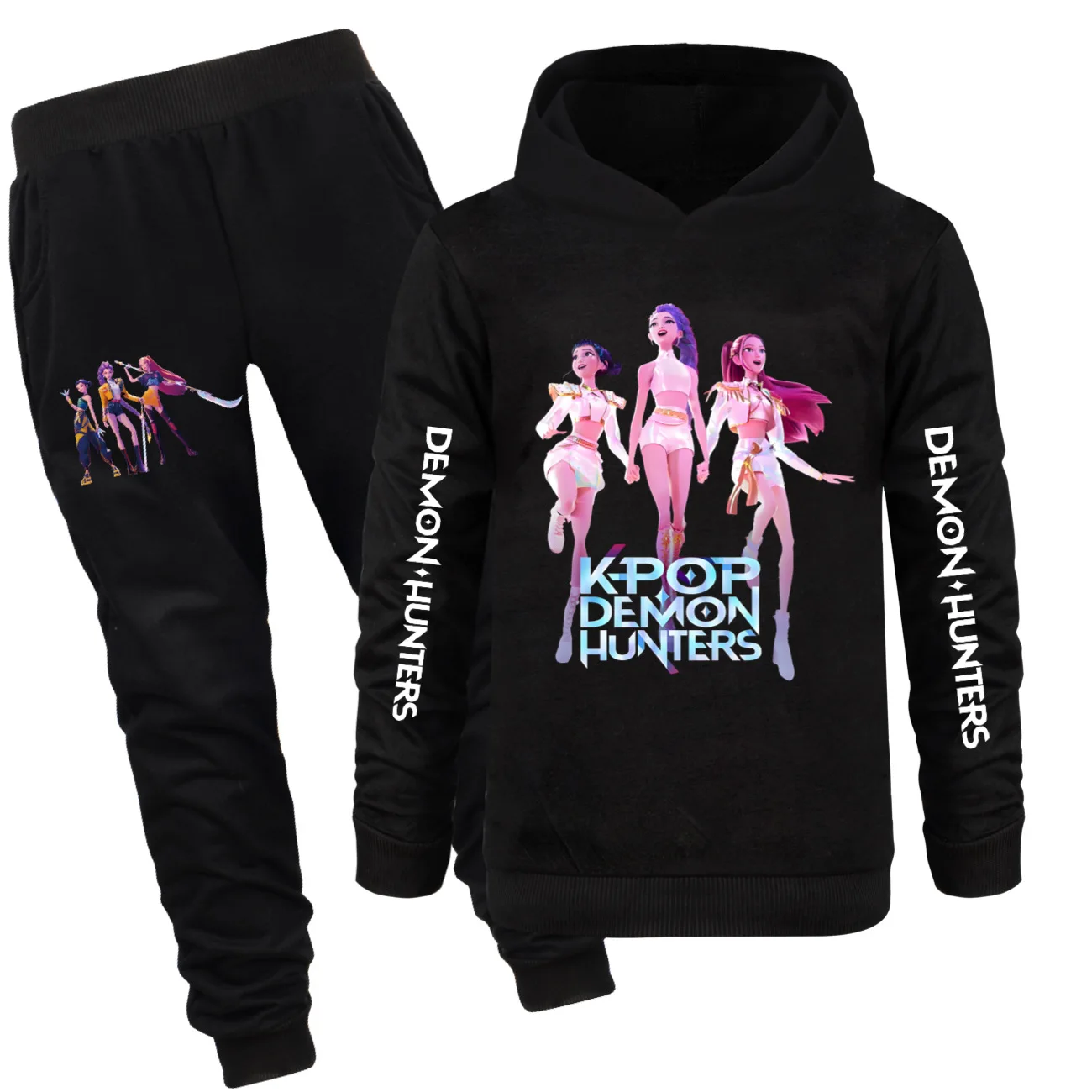 KPop Охотники на демонов, весна-осень, детская толстовка с капюшоном для девочек и мальчиков, одежда, толстовка с капюшоном, верхние штаны, спортивный костюм для подростков из 2 предметов, лучший подарок 4839 KPop Охотники на демонов, весна-осень, детская толстовка с капюшоном для девочек и мальчиков, одежда, толстовка с капюшоном, верхние штаны, спортивный костюм для подростков из 2 предметов, лучший подарок 4839