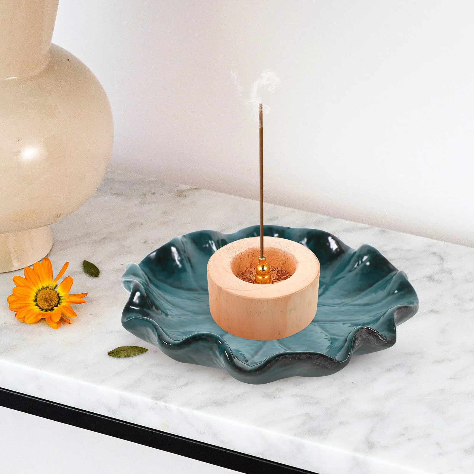 

Decorative Ceramic Incense Holder Compact Design Home Use Daily Incense Tray Reusable Home Accessories