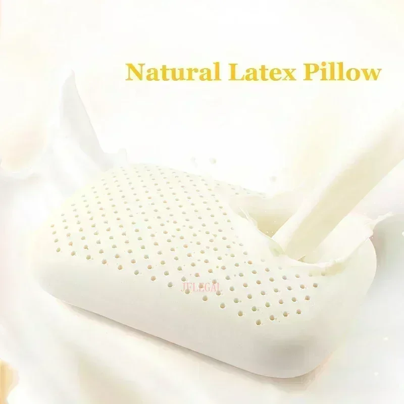 Jflegire-almohada de látex de goma Natural para el cuello, Almohada inodora para dormir, no se rompe, 85% Natural, Travesseiro, Oreiller