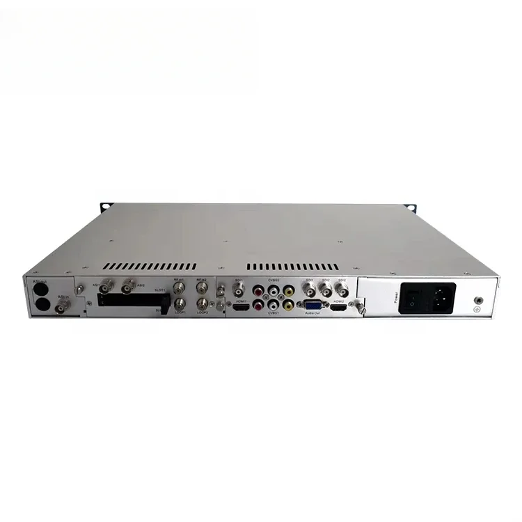 DVB-S2 DVB-C DVB-T2 MPEG2 H.264 H.265 Penerima Dekoder CI IRD Output CVBS SD HD SDI Analog Stereo AES EBU