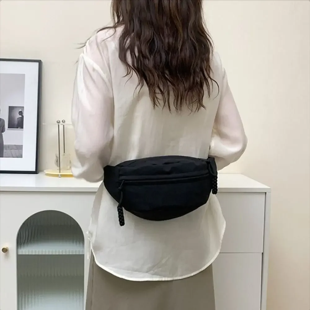 حقيبة صدر نسائية مقاومة للماء حقيبة ترحال حقائب يد للسيدات حقائب كروس من القماش بلون سادة حقيبة خصر بحمالة للنساء