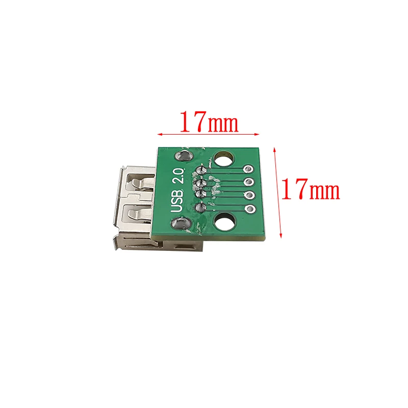 10Pcs USB 2.0 Type A Female 4 Pin To DIP 2.54mm Pitch PCB Board Adapter USB Socket Power Data Interface Connector