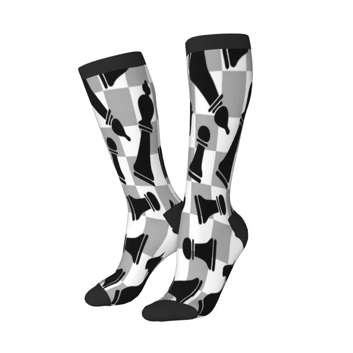 1 Pack Chess Figures Over-knee Long Socks Middle High School Socks