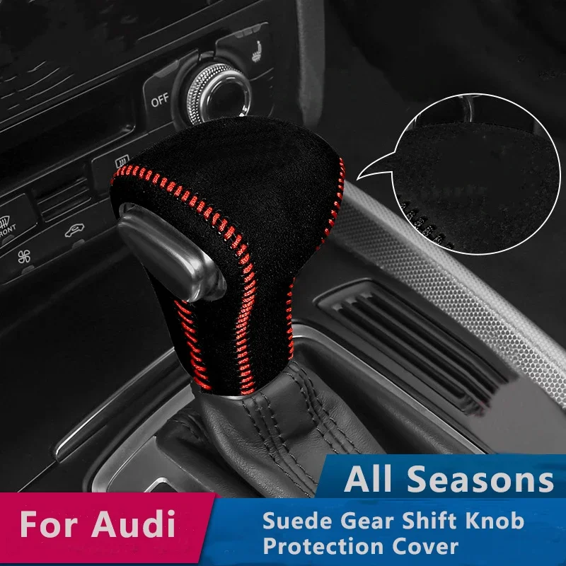 Hand Sewing Car Gear Shift Knob Handle Cover for Audi A6 C6 A7 A4 B9 S4 S5 A5 Q5 Q7 RS4 RS5 2018 2019 2020 2021 2022 Accessories