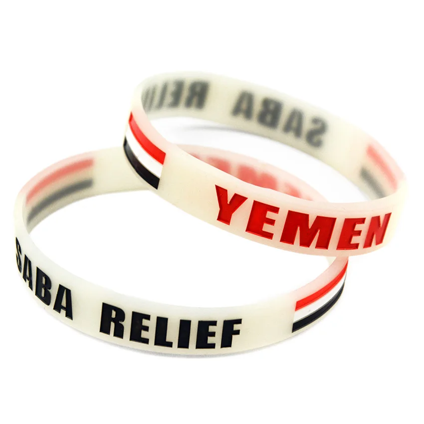 50 Pcs Yemen Saba Relief Silicone Bracelet For Daily Wear to Express Your Support Adult Bangle