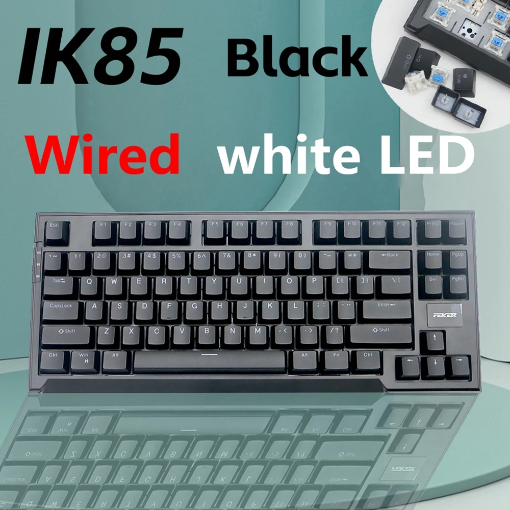 Imagem -02 - Junta de Teclado Hot Swappable Outemu Feker Panda Switch Iluminação Led Branca Janela com Fio Teclado Mecânico Feker-ik85