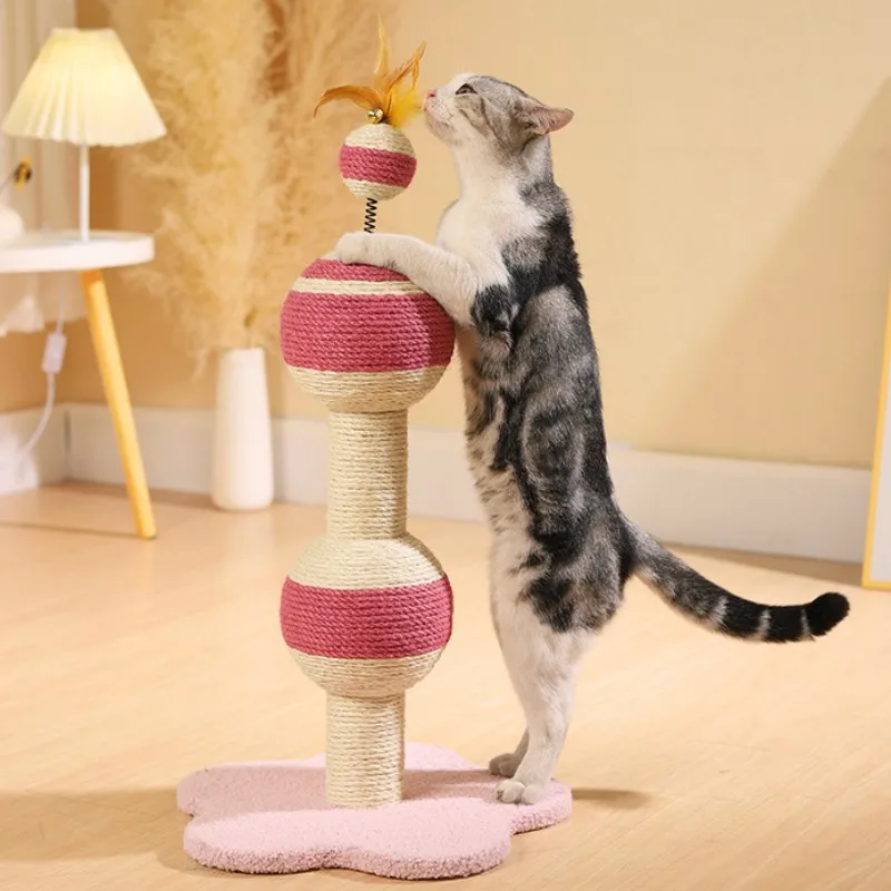 

Cat Scratcher Sisal Cat Climbing Frame Feather Cats Scratch Board Spring Feather Toys for Cats Scratching Post Pet Accessories