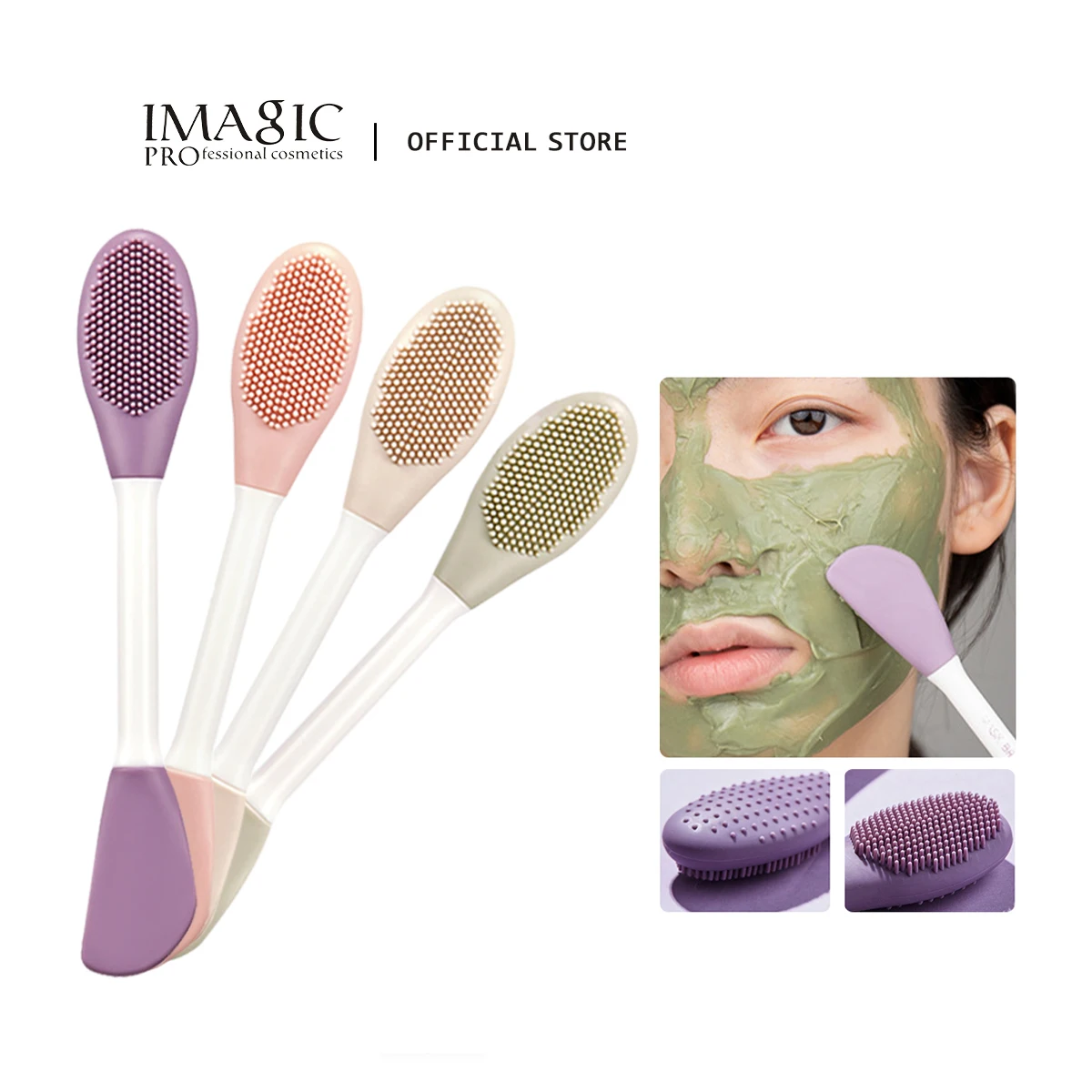 IMAGIC Silicone Facial Cleansing & Mask Brush 2 In1 Facial Skin Care Scrub Exfoliator Scrub Pore Blackhead Deep Cleaning Tools