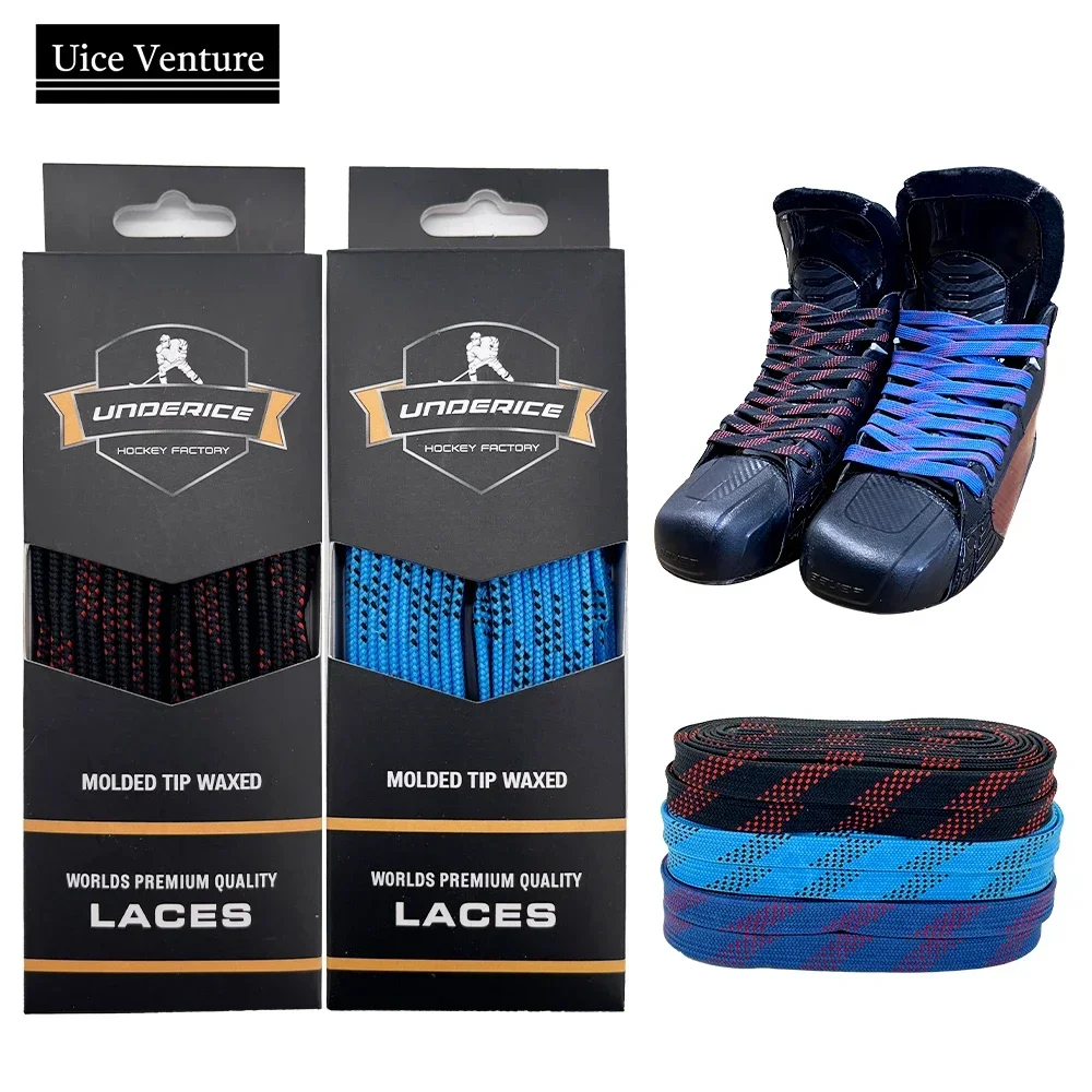 Cordones para zapatos de Hockey sobre hielo de 84-130 pulgadas, cordones para patines de Hockey, paquete en caja, trenza de doble capa, punta encerada reforzada, accesorios para Hockey