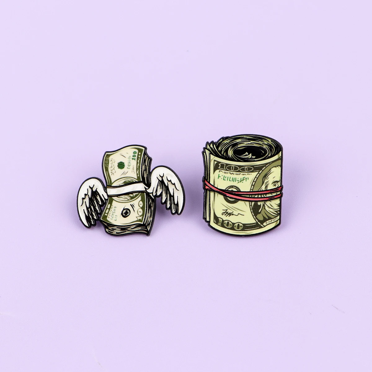 Funny Dollar Money Enamel Pins Creative Angel Wings Bow Brooches Badges for Backpacks Collection Gifts Cosplay Accessories view 5