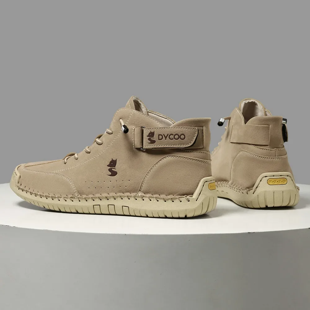 أحذية رجالية جلدية مصنوعة يدويًا أحذية قابلة للتنفس أحذية جلدية غير رسمية للرجال تصميم خارجي أحذية رياضية للرجال أحذية الكاحل والقوارب