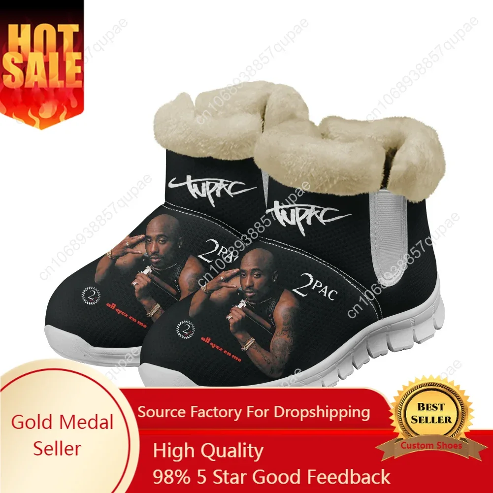 

Tupac Rapper 2Pac Snow Boots Hip Hop Rapper Men Women Teenager Shoes Keep Warm Casual Lightweight Couple Sports Custom Sneakers