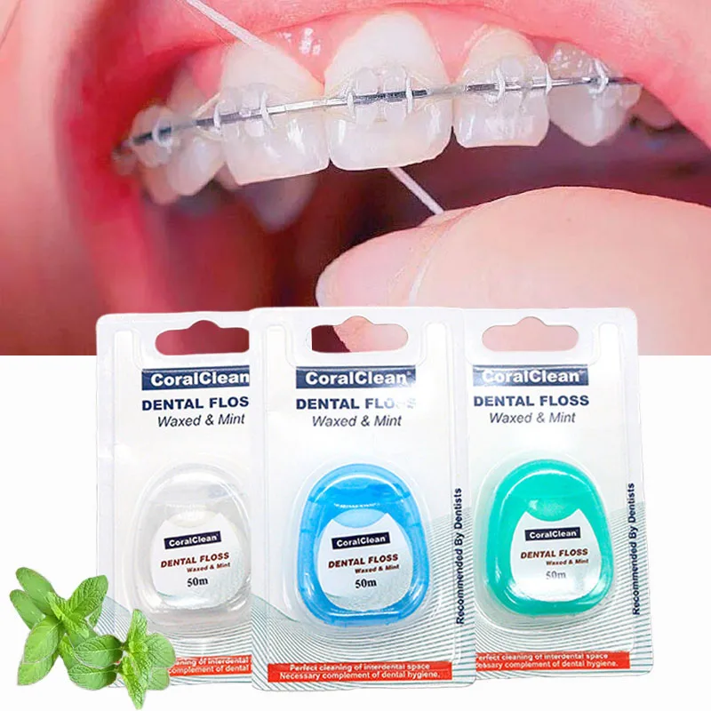

1/10/30 Rolls 50m Mint Flavor Portable Floss Teeth Stick Oral Hygiene Clean Tooths Cleaning Tool With Box orthodontics Oral Care