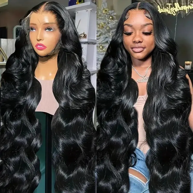 Rosabeauty HD Body Wave Nature Color 13X6 Transparent Lace Frontal Wig 13X4 Front Human Hair Glueless Wig 250% Density