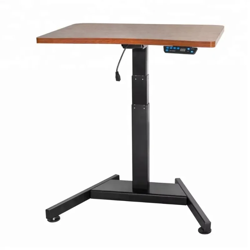 Single leg motorized electric height adjustable table