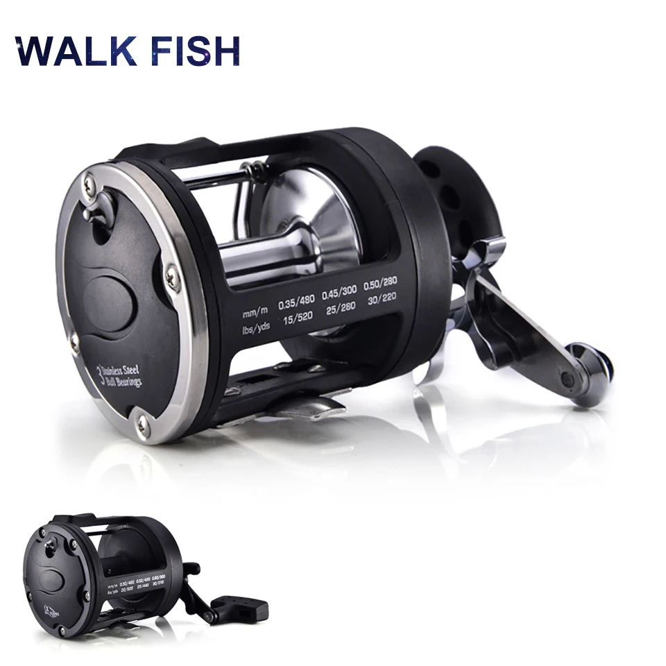 

WALK FISH рыболовный барабан, Рыболовные катушки, правая рука, передаточное соотношение 3,8: 1, Троллинг, максимальное усилие тяги 25 кг, большая тяга, ручка для рыбалки в соленой воде, рыболовная снасть