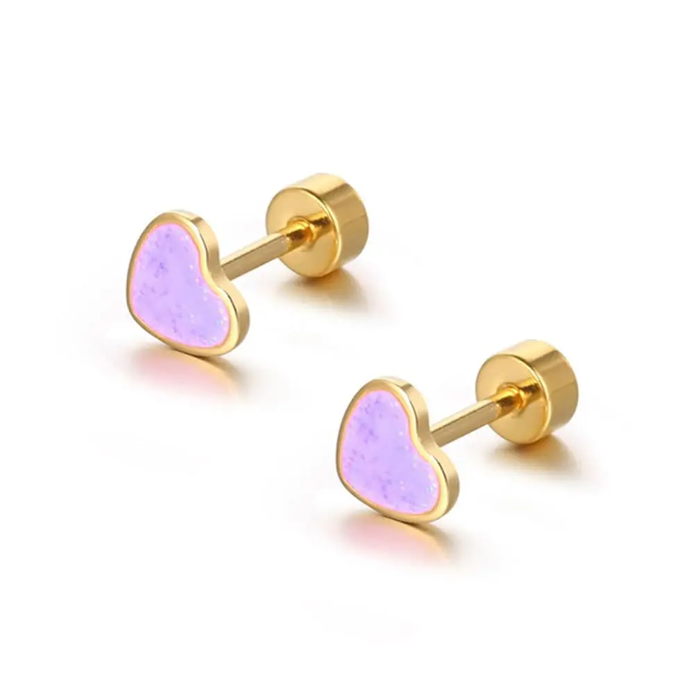 ZAKOL Titan-Ohrstecker mit Herz- und Liebesmotiv für Damen und Mädchen, 14 Karat vergoldet, hypoallergen, niedliches Knorpel-Tragus-Ohrzubehör – Detail 5