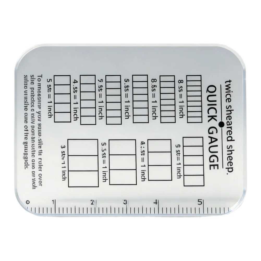 For Knitting and Crochet Project Ruler with Grid Layout to Assist With Gauge Matching for Printed Patterns and for custom