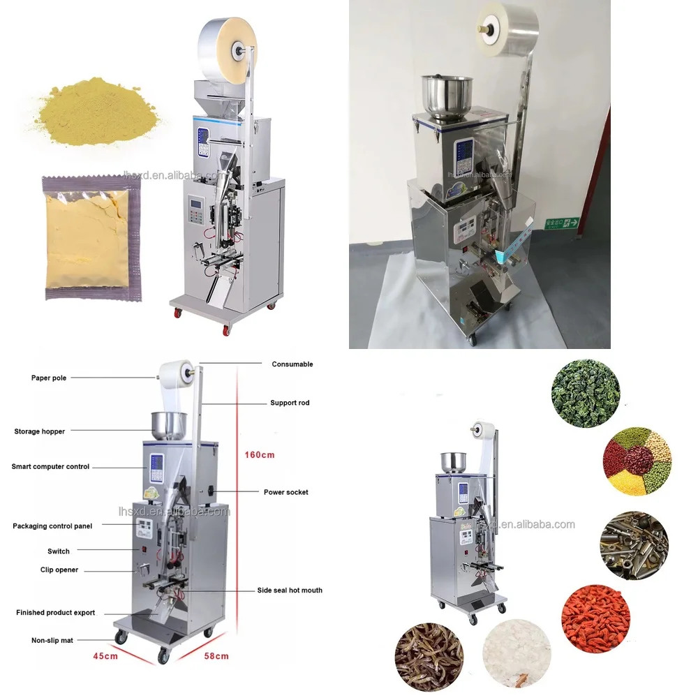 

Automatic Form Fill Seal Machine for Vertical Pouch Sachet Bag Packaging Machinery for Spices Coffee Powder Granules Food