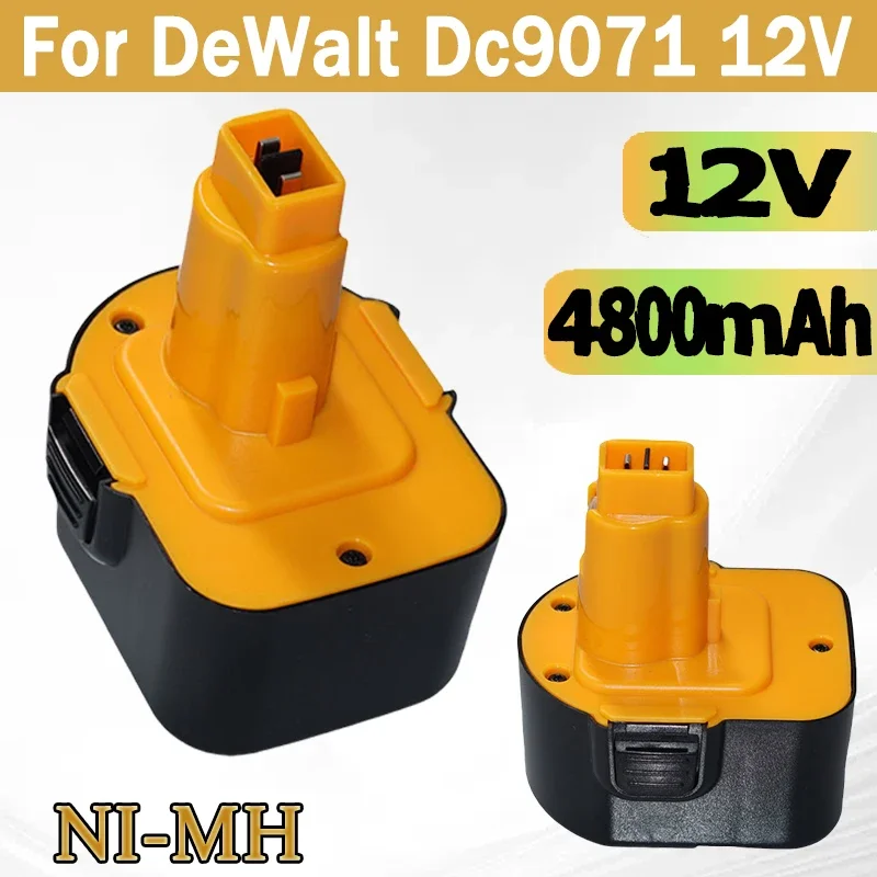 12V DeWalt 4800mAh Ni-MH Replacement Battery For DeWalt DW9072 DW9071 DE9074 DE9037 DE9071 DE9072 DE9075 DC981KA