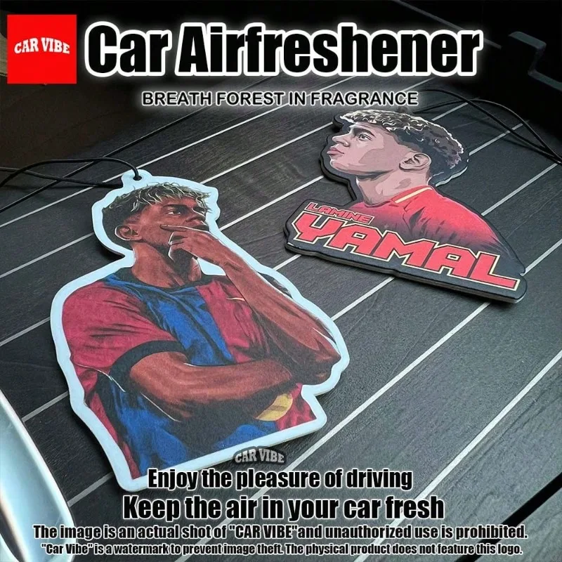 Lamine Yamal Barca Car Freshener — Rearview Mirror Scent Strip, Paper Fragrance, Long-Lasting, Alcohol-Free, Easy to Use,