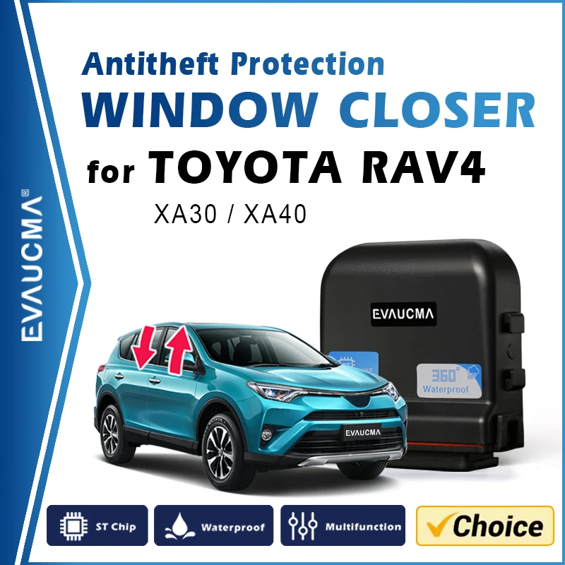 For TOYOTA RAV4 XA30 XA40 Car Antitheft Protection Window Closer Lifter Kit Auto Power Window Close System Alarm Accessories