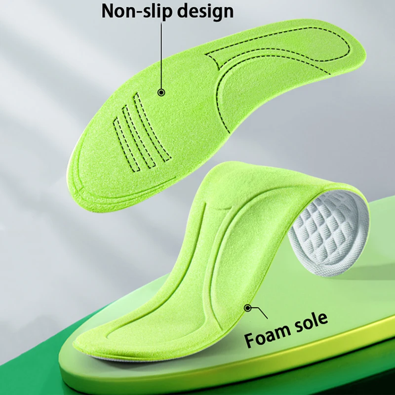 Sport Shoe Insole 4D Stretch Sweat-Absorbing Breathable Insert Running Cushion Sneakers Orthopedic Foot Care Pads 2Pcs/4Pcs/6Pcs